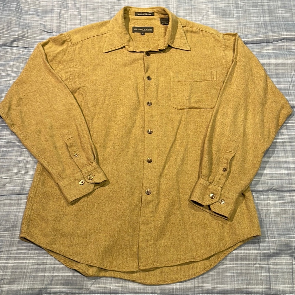 Cool herringbone cotton button down shirt by The Heartland Company